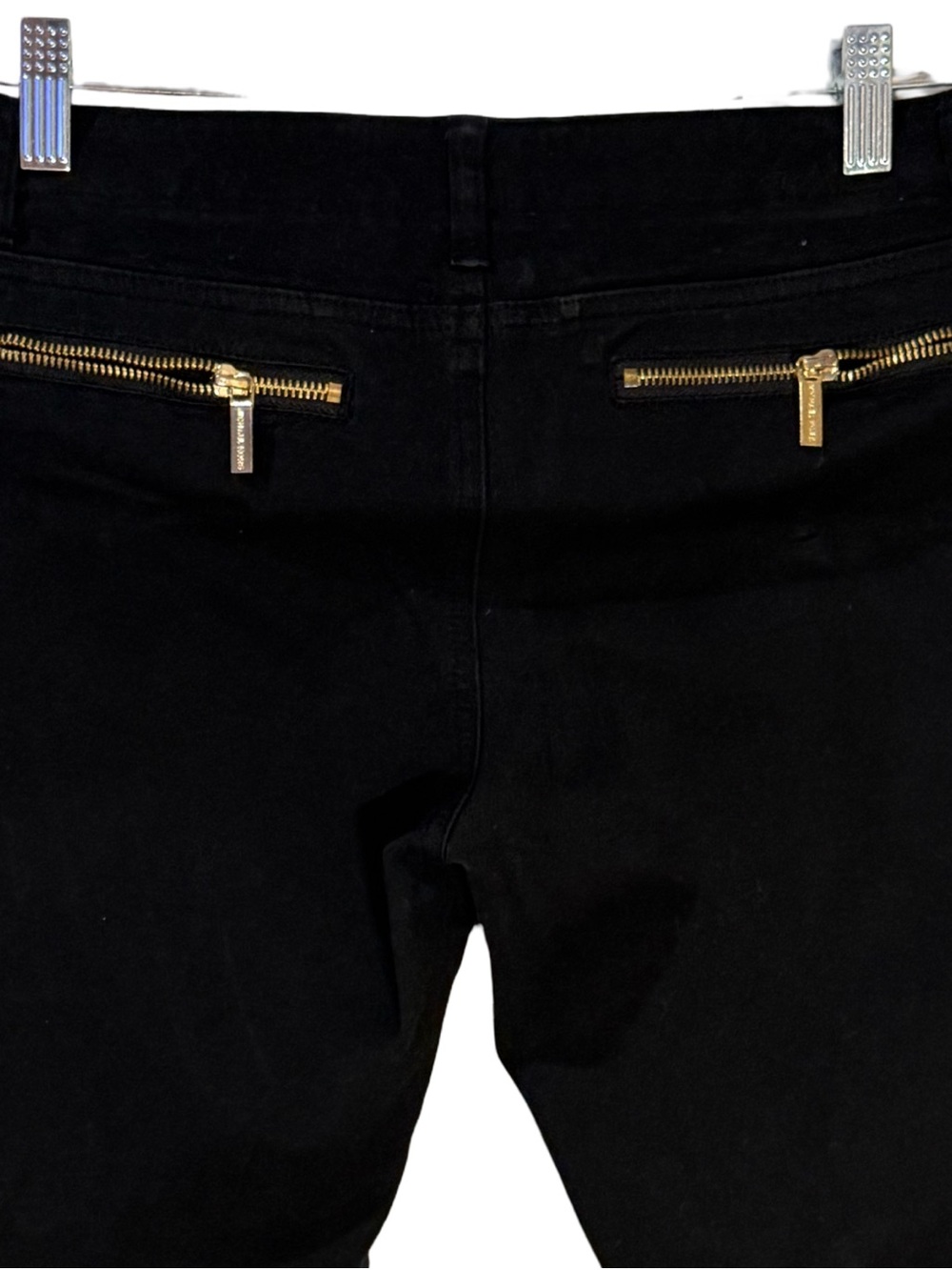 MICHAEL Michael Kors Black Skinny Pants with Gold Zippers - Picture 5 of 6